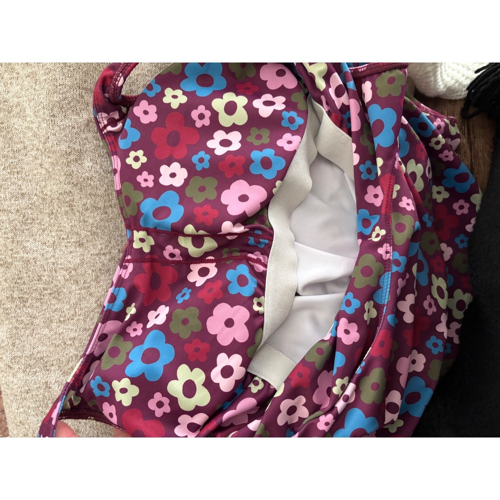 Pink Lily Floral workout top w/ built in bra XL - Picture 5 of 6